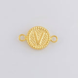 Herraje Letra V Marco Bordeado 0.6g / 3/4 in Oro Amarillo 18K