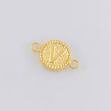 Herraje Letra V Marco Bordeado 0.6g / 3/4 in Oro Amarillo 18K