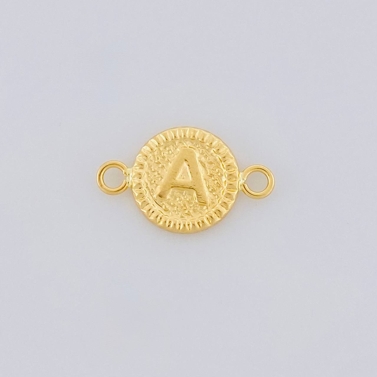 Herraje Letra A Marco Bordeado 0.55g / 3/4 in Oro Amarillo 18K