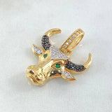 Pendant 5.4gr / 1.1in / White, Black, Green Zircons 18K Gold