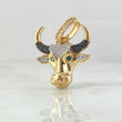 Pendant 5.4gr / 1.1in / White, Black, Green Zircons 18K Gold