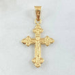 Pendant Cross Christ 1.35gr / 1.4in / Three Points 18K Gold