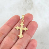 Pendant Cross Christ 1.35gr / 1.4in / Three Points 18K Gold