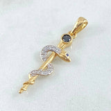 Pendant Snake 2.3gr / 1.5in / White Black Zirconia 18K Gold +0$