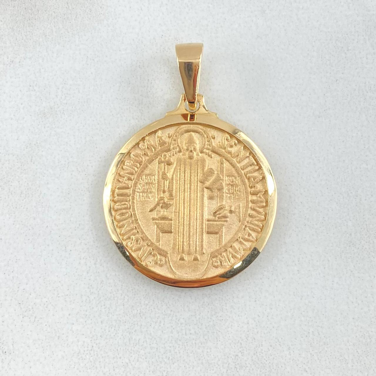 Dije San Benito 5gr / 3.1cm-Mate Oro Amarillo 18K