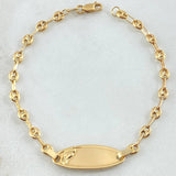 Baby Bracelet GC Oval Plate Foot 1.95gr / 6.1in / 18K Gold ©