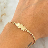 Baby Bracelet Cloud Bear Plate 1.95gr / 5.9in / 18K Gold