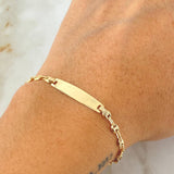 Baby Bracelet Rectangular Plate 1.95gr / 5.9in / 18K Gold
