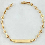 Baby Bracelet Rectangular Plate 1.85gr / 5.9in / 18K Gold