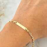 Baby Bracelet Rectangular Plate 1.85gr / 5.9in / 18K Gold