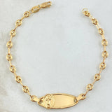 Baby Bracelet GC Oval Plate Divine Child 2gr / 6.1in / 18K Gold ©