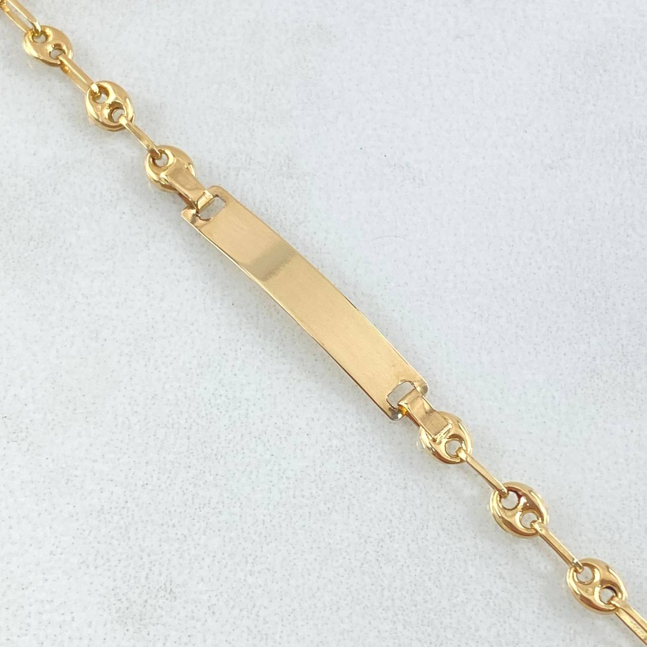 Pulso Bebé GC Placa Rectangular 1.85gr / 6 in / Oro Amarillo 18K *