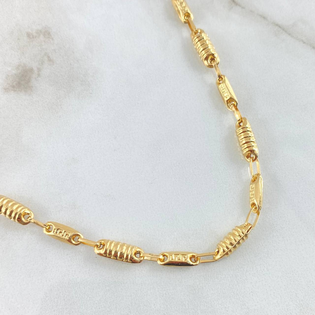 Rustic Tribal Chain Cylinders 11.8gr / 27.6in / 18K Gold +0$