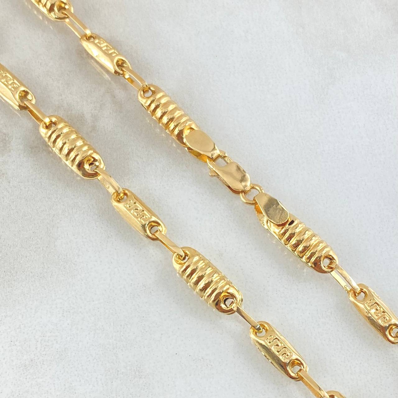 Rustic Tribal Chain Cylinders 11.8gr / 27.6in / 18K Gold +0$