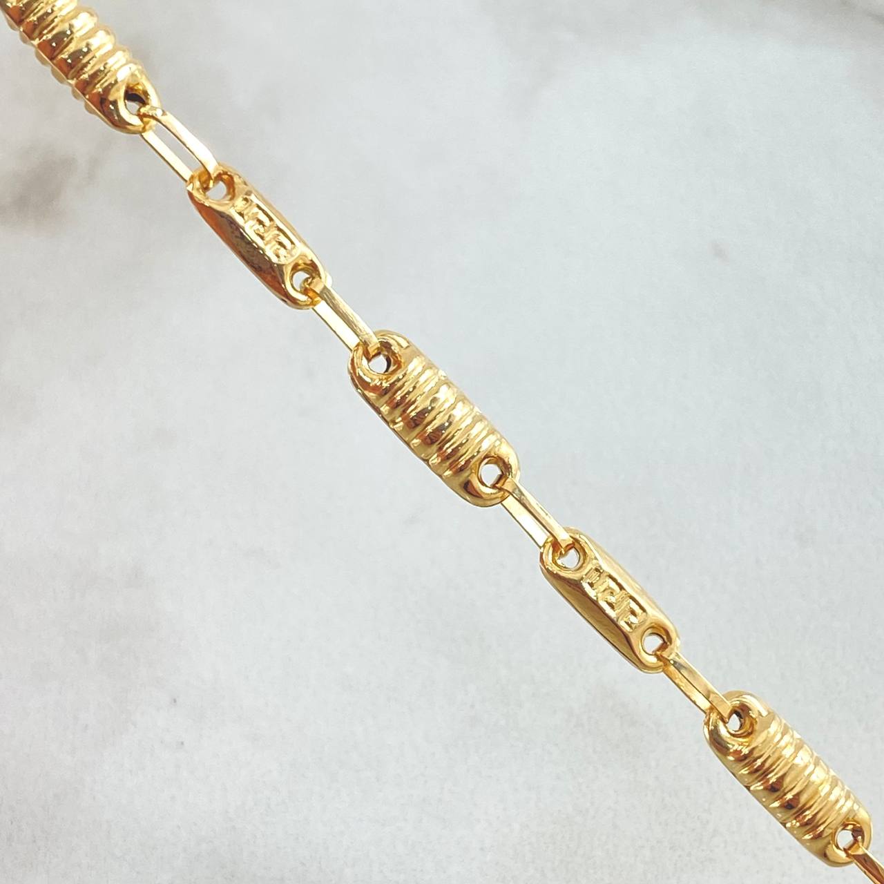 Rustic Tribal Chain Cylinders 11.8gr / 27.6in / 18K Gold +0$