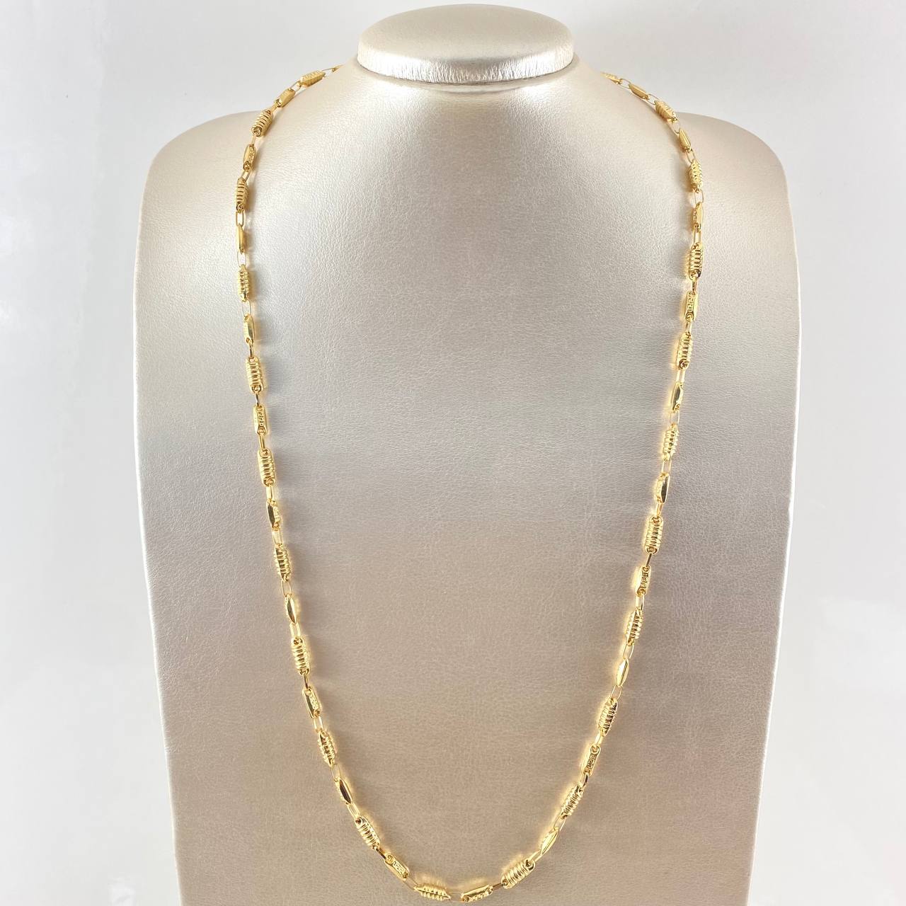 Rustic Tribal Chain Cylinders 11.8gr / 27.6in / 18K Gold +0$