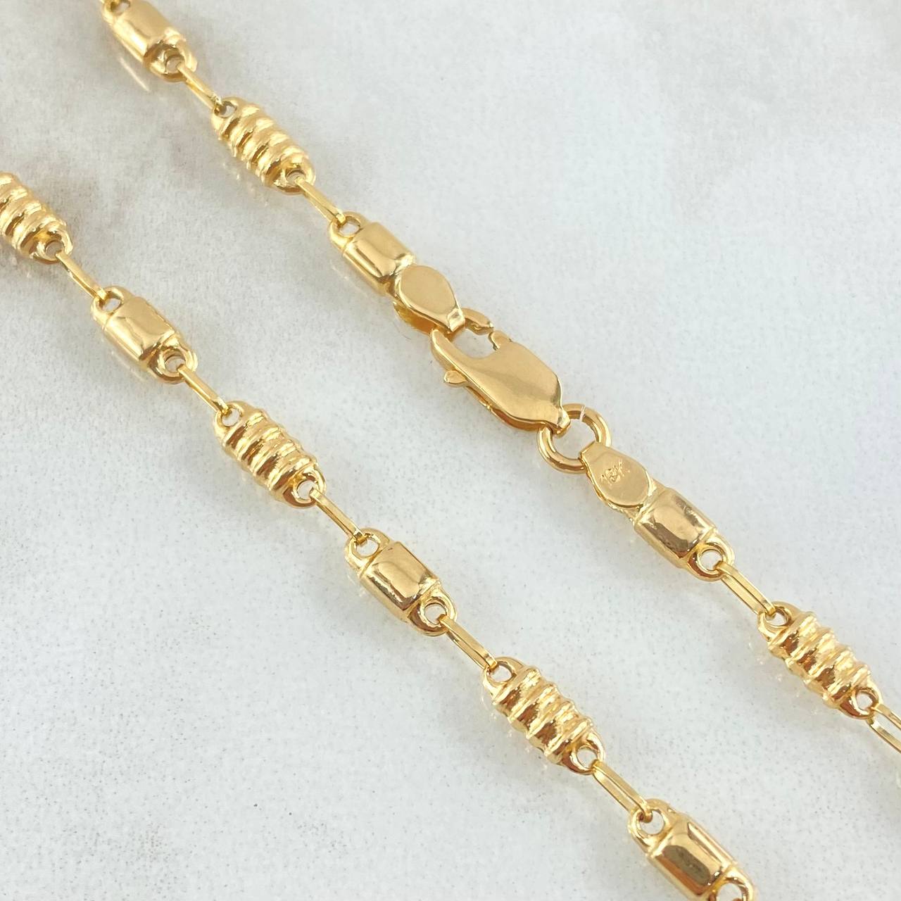 Rustic Cylinder Chain 8.8gr / 25.6in / 18K Gold ©