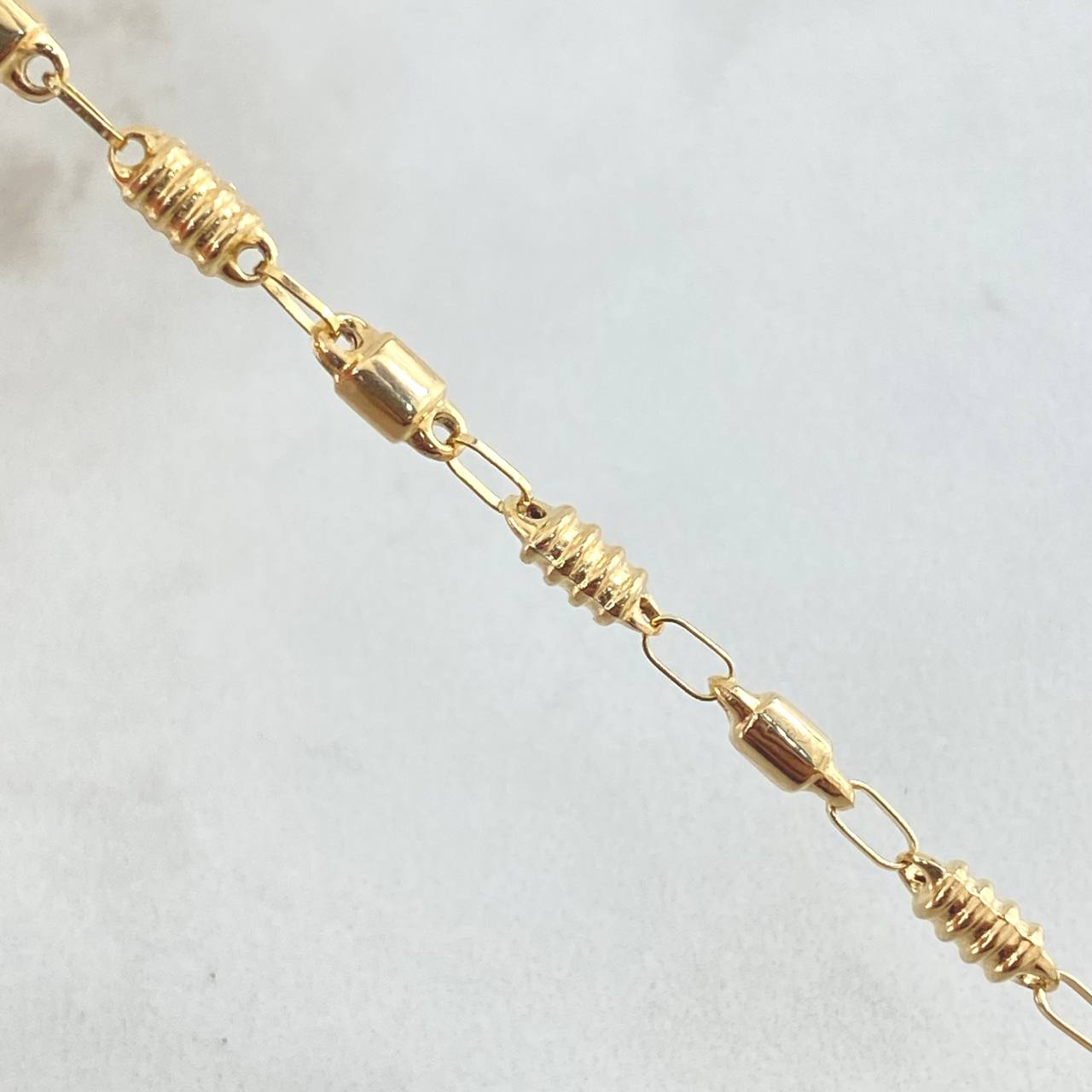 Rustic Cylinder Chain 8.8gr / 25.6in / 18K Gold ©