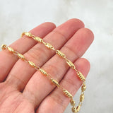 Rustic Cylinder Chain 8.8gr / 25.6in / 18K Gold ©