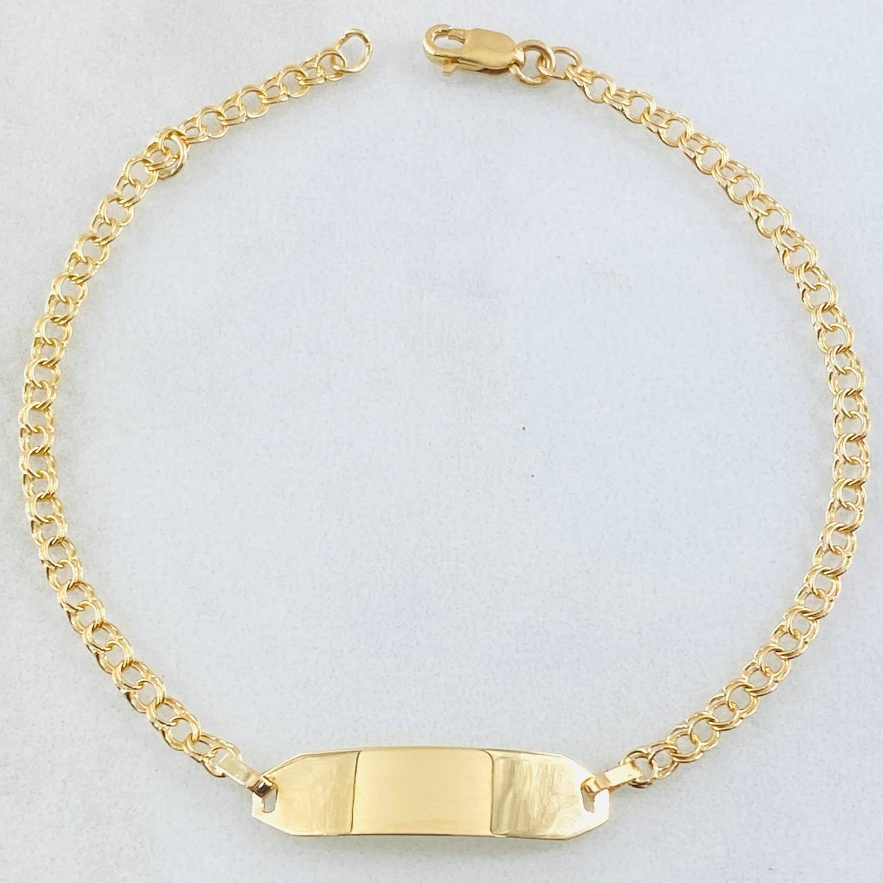 Baby Bracelet Curved Rectangular Plate 1.55gr / 6.3in / 18K Gold