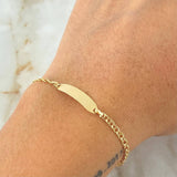 Baby Bracelet Curved Rectangular Plate 1.55gr / 6.3in / 18K Gold