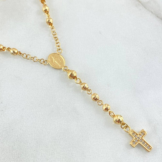 Latin Cross Rosary Miraculous 7.95gr / 21.7in / 18K Gold