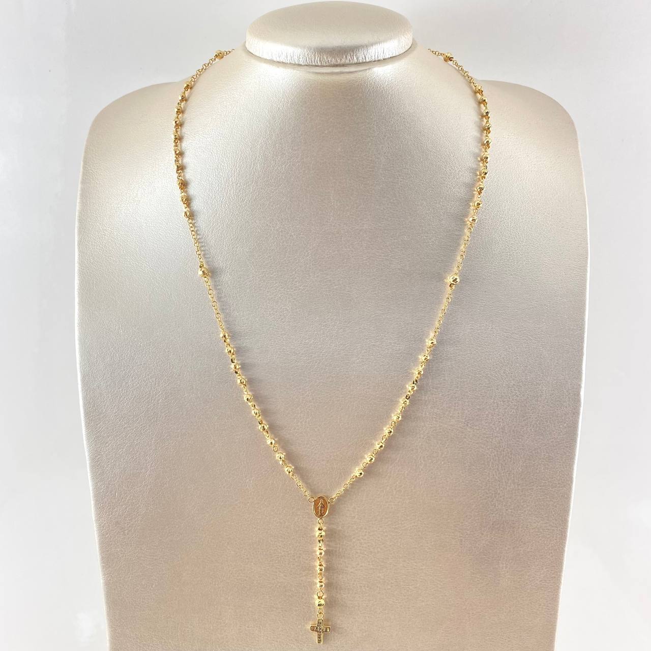 Latin Cross Rosary Miraculous 7.95gr / 21.7in / 18K Gold