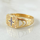 Cross Signet Ring 4.7gr / Size 9 1/4 / 18K Gold