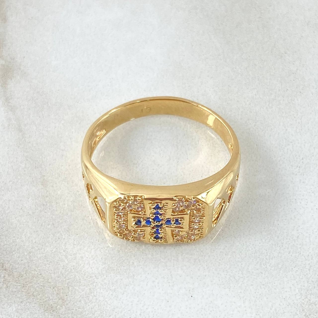 Cross Signet Ring 4.7gr / Size 9 1/4 / 18K Gold