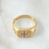 Cross Signet Ring 4.7gr / Size 9 1/4 / 18K Gold