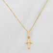 Set Cadena Veneciana + Dije Cruz / 1.4 g / 18 in Oro Amarillo 18K