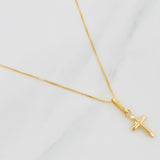 Set Cadena Veneciana + Dije Cruz / 1.4 g / 18 in Oro Amarillo 18K