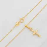 Set Cadena Veneciana + Dije Cruz / 1.4 g / 18 in Oro Amarillo 18K