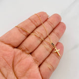 Set Cadena Veneciana + Dije Cruz / 1.4 g / 18 in Oro Amarillo 18K