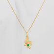 Set Cadena Veneciana + Dije Mapa Esmeralda 05Pts / 1.5 g / 19 3/4 in Oro Amarillo 18K