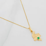 Set Cadena Veneciana + Dije Mapa Esmeralda 06Pts / 1.3 g / 19 3/4 in Oro Amarillo 18K