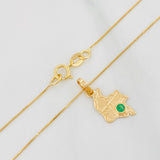Set Cadena Veneciana + Dije Mapa Esmeralda 05Pts / 1.5 g / 19 3/4 in Oro Amarillo 18K
