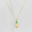 Set Cadena Veneciana + Dije Grano Cafe Esmeralda 08Pts / 1.35 g / 19 3/4 in Oro Amarillo 18K