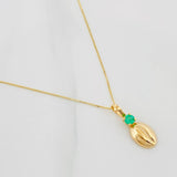 Set Cadena Veneciana + Dije Grano Cafe Esmeralda 08Pts / 1.35 g / 19 3/4 in Oro Amarillo 18K