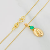Set Cadena Veneciana + Dije Grano Cafe Esmeralda 08Pts / 1.35 g / 19 3/4 in Oro Amarillo 18K