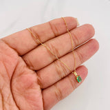 Set Cadena Veneciana + Dije Cuadrado Esmeralda 26Pts / 1.25 g / 17 3/4 in Oro Amarillo 18K