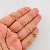 Set Cadena Veneciana + Dije Media Luna Esmeralda 03Pts / 1.25 g / 17 3/4 in Oro Amarillo 18K