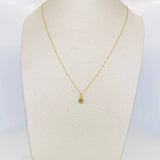 Set Cadena Veneciana + Dije Media Luna Esmeralda 03Pts / 1.25 g / 17 3/4 in Oro Amarillo 18K