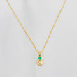 Set Cadena Veneciana + Dije Corazon Esmeralda 03Pts / 1.15 g / 17 3/4 in Oro Amarillo 18K