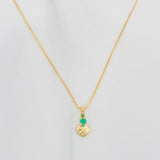 Set Cadena Veneciana + Dije Corazon Esmeralda 03Pts / 1.15 g / 17 3/4 in Oro Amarillo 18K