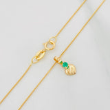 Set Cadena Veneciana + Dije Corazon Esmeralda 03Pts / 1.2 g / 17 3/4 in Oro Amarillo 18K