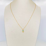 Set Cadena Veneciana + Dije Corazon Esmeralda 03Pts / 1.2 g / 17 3/4 in Oro Amarillo 18K