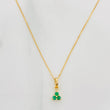 Set Cadena Veneciana + Dije Trebol Esmeralda 13Pts / 1.3 g / 17 3/4 in Oro Amarillo 18K