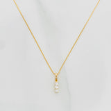 Set Cadena Veneciana + Dije Trio Lineal Diamantes 06Pts / 1.3 g / 17 3/4 in Oro Amarillo 18K