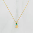 Set Cadena Veneciana + Dije Huella Esmeralda 06Pts / 1.25 g / 17 3/4 in Oro Amarillo 18K